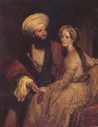Henry William Pickersgill Portrait of James Silk Buckingham and his Wife in Arab Costume of Baghdad of 1816 (mk32) oil painting picture wholesale